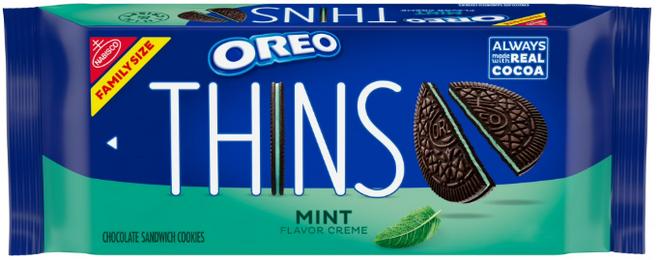 오레오 씬즈 민트 크림 초콜렛 샌드위치 쿠키, 1개, 334g