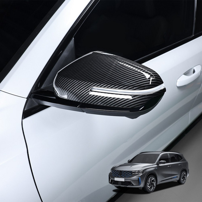 카스타 호환 그랑 콜레오스 튜닝 사이드 미러 커버 용품 악세사리, 1세트, (카본 몰딩) 사이드미러 커버 2P