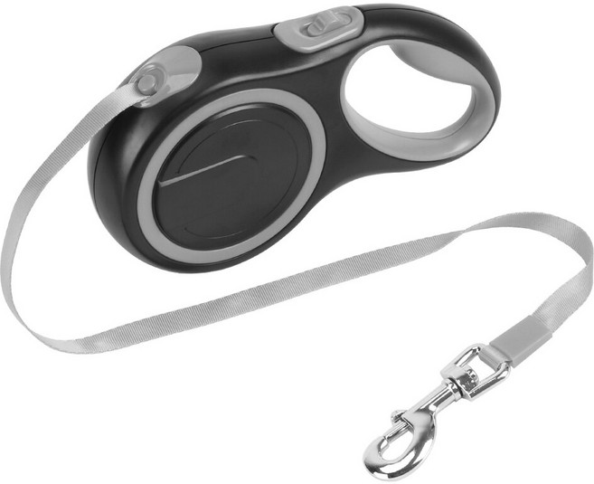 대형 개를위한 3M/5M/8M 긴 강한 애완 동물 가죽 끈 개 가죽 끈 로프 나일론 자동 확장 개폐식 큰 개 산책 가죽 끈 리드, 회색, 1개