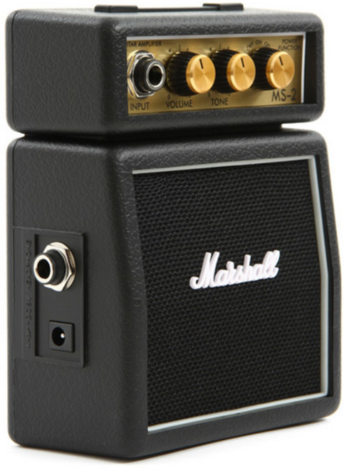 Marshall 휴대용 기타 미니앰프 MS-2 Black (어댑터/배터리 미포함), 1개