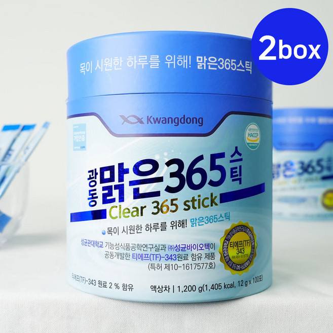광동 맑은 365 스틱 100p, 1.2kg, 2개
