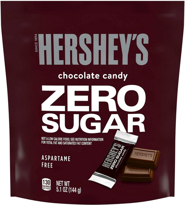 허쉬초콜렛 무설탕 HERSHEY'S Zero Sugar Chocolate Sugar Free Candy Individually Wrapped 144g, 1개