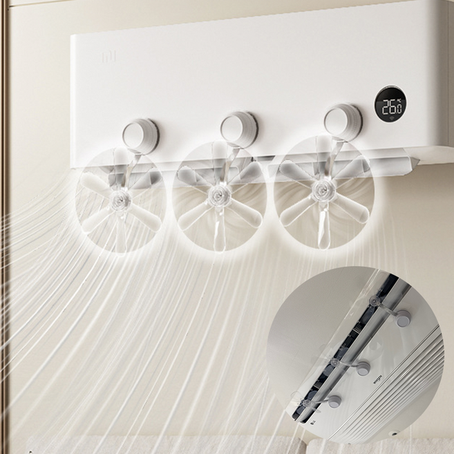 2025년형 변색없는 에어컨 날개 바람순환팬, 3개, 클리어화이트