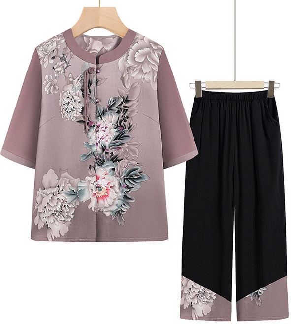 여름 쉬폰 블라우스 가디건 세트 60대 70대 어머니 할머니 편안한 트렌디 패션 비보뉴