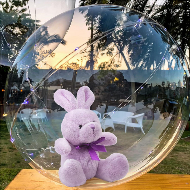 CEUQIESO CEUQIESO 쌍구 투명 풍선 곰 인형 간식 등 넣기 가능 생일 파티 장식용 6개, 1