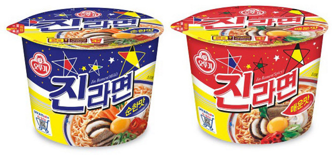 컵라면 오뚜기 큰사발 2종 24개/진라면매운맛12개+진라면순한맛12개, 1개