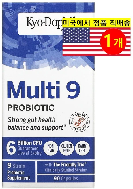 쿄릭 Kyo Dophilus 멀티 9 프로바이오틱 60억 CFU 캡슐 90정, 90개, 1개 - 쿠팡