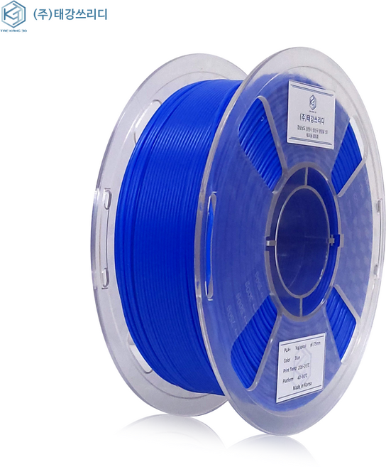 고품질 국산 PLA+필라멘트 1kg/1.75mm 3D프린팅 펜재료 뱀부랩호환, 블루