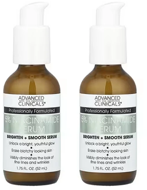 Advanced Clinicals 나이아신아마이드 5% 세럼 전문적인 효능 / 여드름 잡티 흔적 관리 케어 세럼, 52ml, 2개 - 쿠팡
