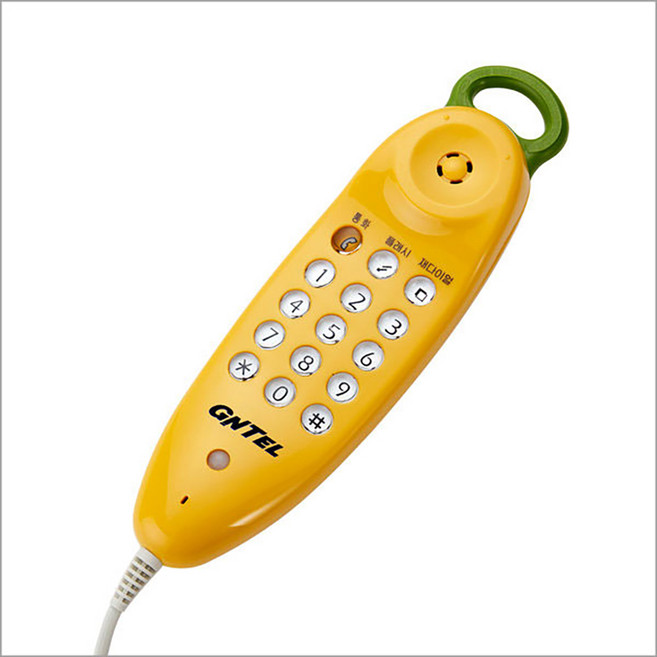 지엔텔 벽걸이 유선전화기 GS-620 옐로우, 단품