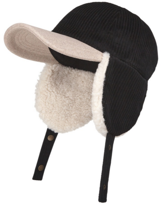 위드올리비아 겨울 코듀로이 방한 귀달이모자