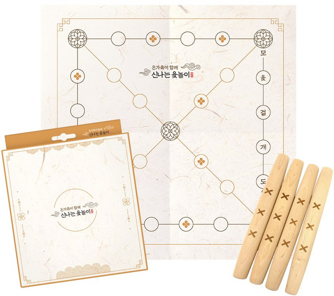 신나는 명절 추석 단체 미니 윷놀이 세트 어린이집 유치원 선물, 대, 1개
