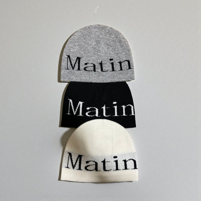 [당일발송] 마뗑킴 로고 자카드 숏 비니 MATIN KIM LOGO JACQUARD SHORT BEANIE + GRAD 정품보증택