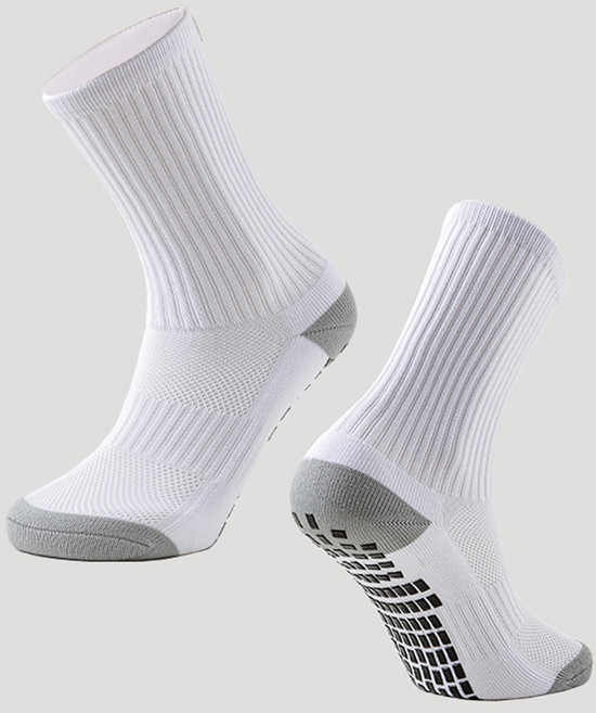 예삐스토어 논슬립 스포츠 중목 양말 미끄럼방지 쿠션 헬스 러닝 축구 농구 테니스, 2세트, 화이트그레이