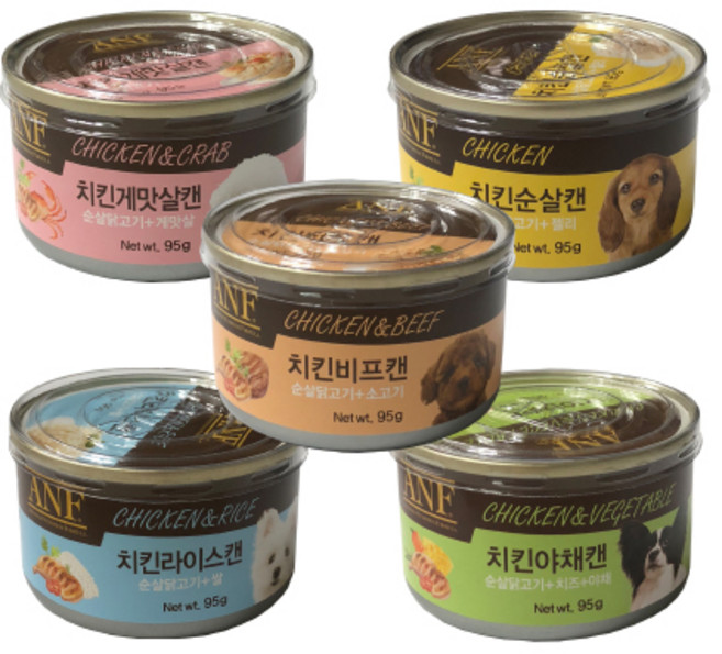 ANF 강아지 24개 1박스 캔 콤보, 95g