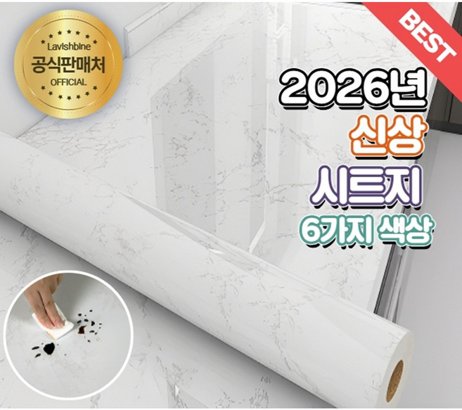 라비쉬바인 붙이는 오염방지 타일 방수 데코 대리석 주방 시트지, F