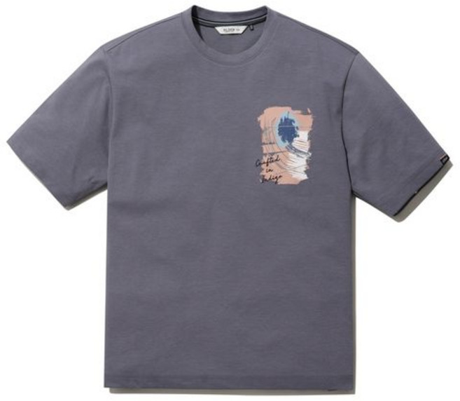 올젠 남성 분또 그래픽 라운드 반팔티 ZBG2TR1211DBL