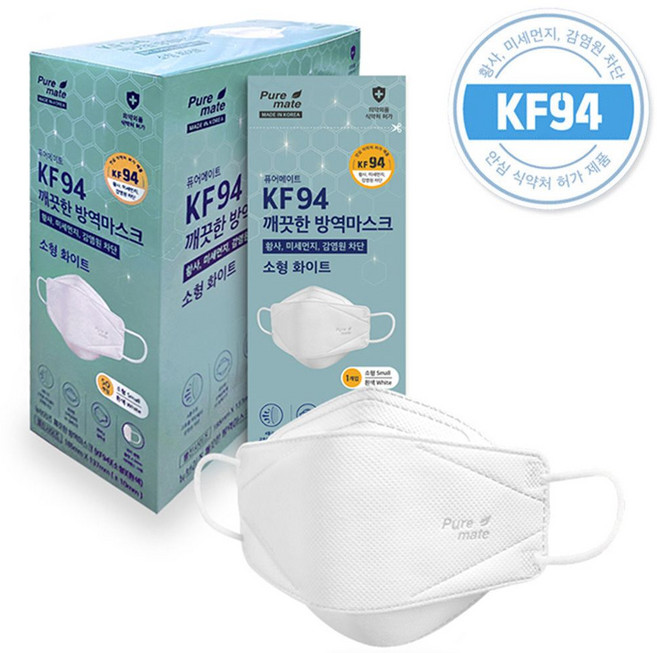 퓨어메이트 뉴브리지 KF94 마스크 화이트 (소형) (50매)