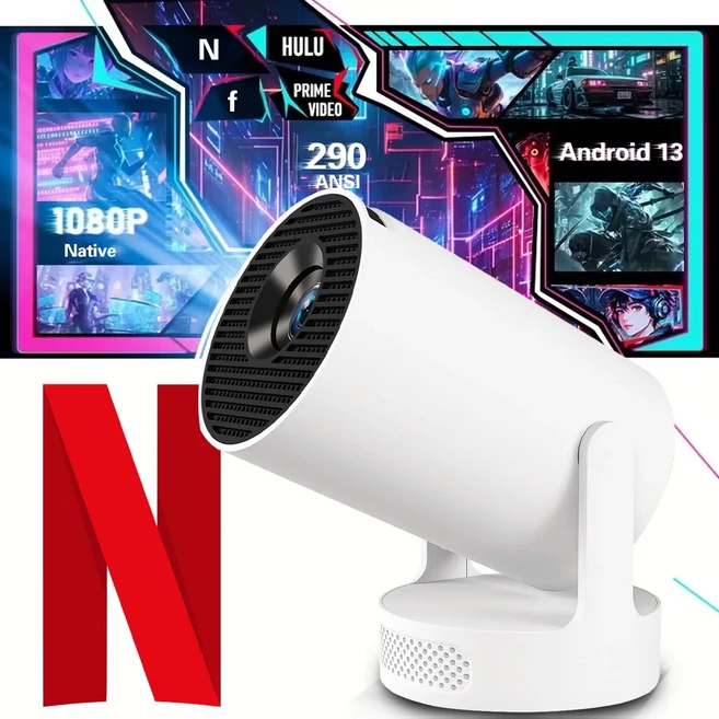 빔프로젝터 미니 4K지원 휴대용 스마트 무선 미러링 가정용 캠핑용 초소형 프로젝터 HY300, HY300 Ultra