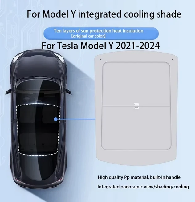 테슬라 모델 Y 주니퍼 2025 루프 쉐이드 스크롤 오리지널 썬 바이저 플리츠 신형 접이식 햇빛 가리개, 01 Model Y (2021-2025)