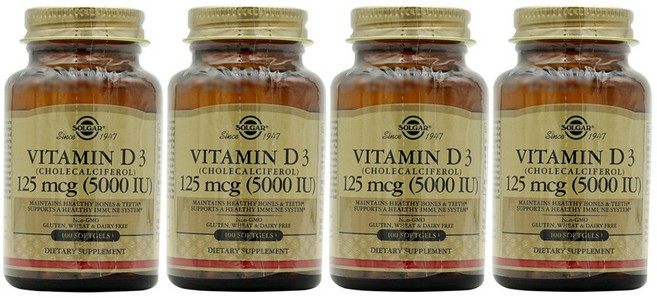 솔가 비타민 D3 5000 IU 소프트젤, 100정, 4개