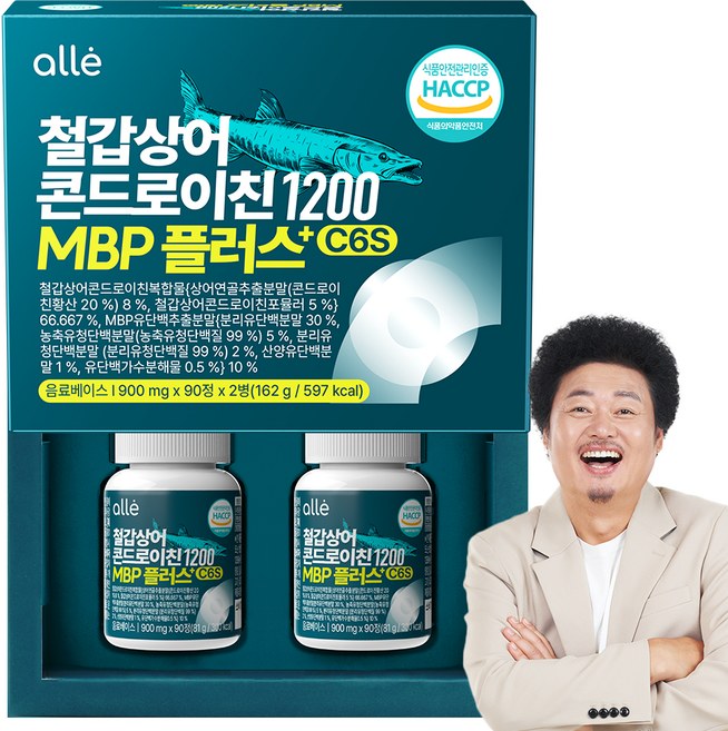 철갑상어 연골 콘드로이친 1200 MBP c6s 저분자 식약청 HACCP 알레, 1개, 180정