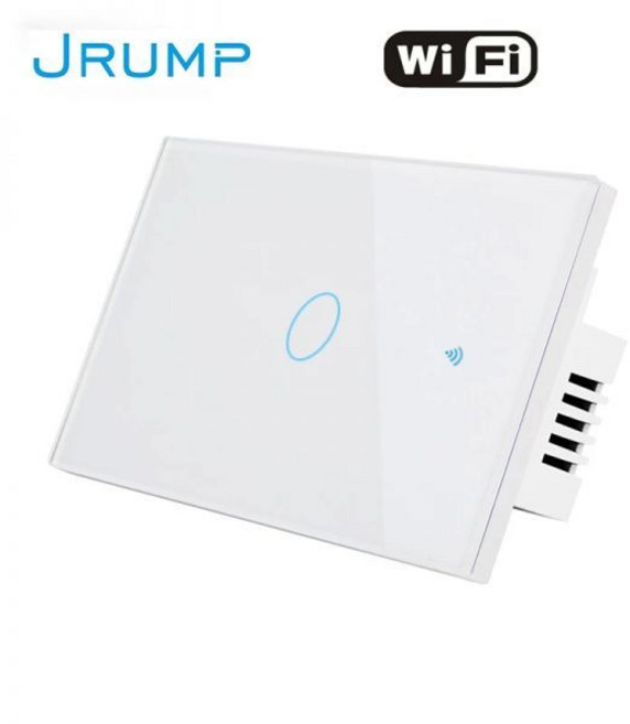 JRUMP 와이파이 스마트 터치 스위치 음성 제어 조명 스위치 무선 원격 벽 알렉사 에코 구글 홈 작동, 1-Gang, US-WIFI- White _1-Gang