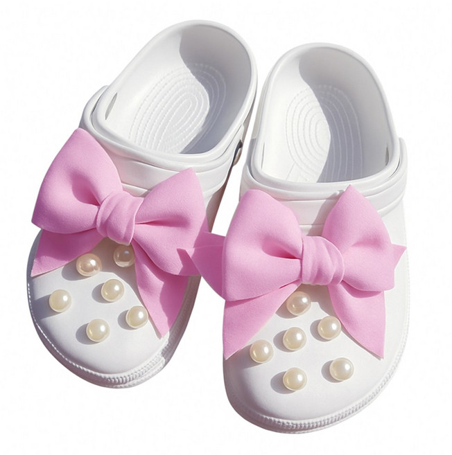 왕리본 진주 파츠세트 왕리본2개 진주12개 풀세트 슬리퍼 장식