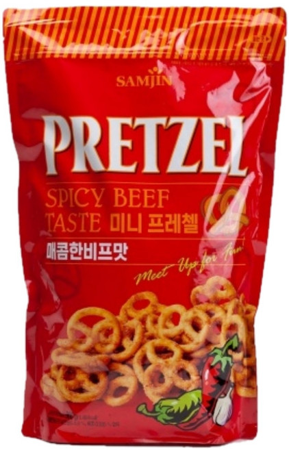 삼진 미니프레첼 매콤한비프맛, 300g, 16개