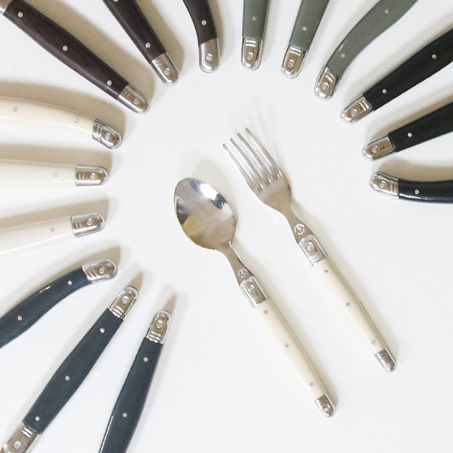 스페인 정품 까르투하 라귀올 양식기 세트 5컬러, 1세트, 티세트 2종, 그레이