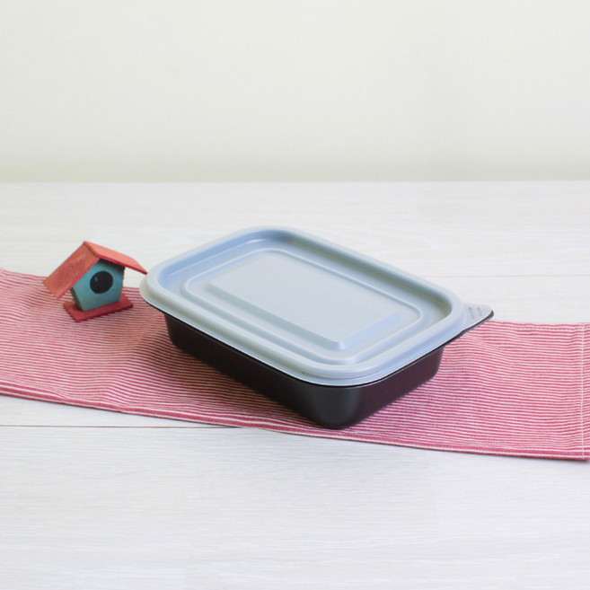 G-2008 소 흑색 일회용 사각찜용기 죽 탕 배달 포장용기 [400세트]