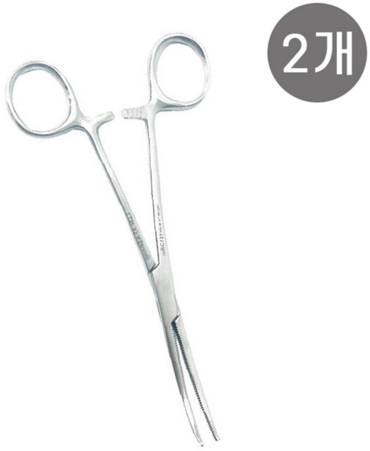낚시 포셉가위 바늘빼기 물고기집게 케리 곡선형, 2개, 실버