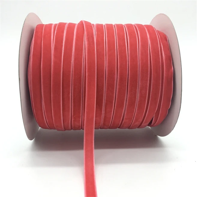 5 야드/로트 3/8 "10mm 부드럽고 편안한 벨벳 리본 머리띠 클립 활 웨딩 크리스마스 장식, 26 Light rose