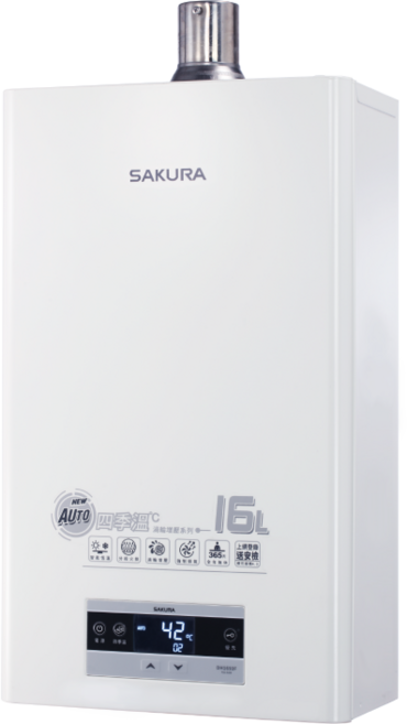 SAKURA 櫻花 DH1693F 16L 天然氣 四季恆溫熱水器 能源效率2級, DH1693F 天然氣 不含安裝
