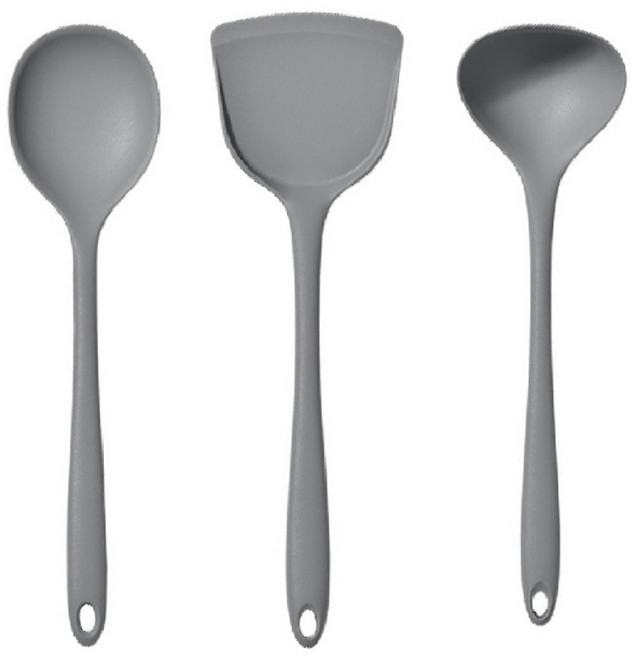 코코메이트 실리콘 조리도구 키친툴 3종세트, 그레이, 볶음스푼+뒤집개+국자, 1개