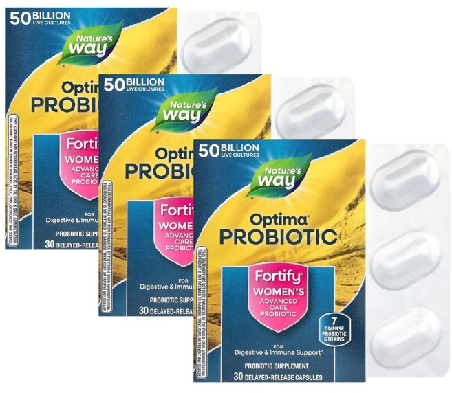 1+1+1 네이처스웨이 옵티마 프로바이오틱 500억 여성용 캡슐30정 프로바이오틱스 PROBIOTIC PROBIOTICS - 쿠팡