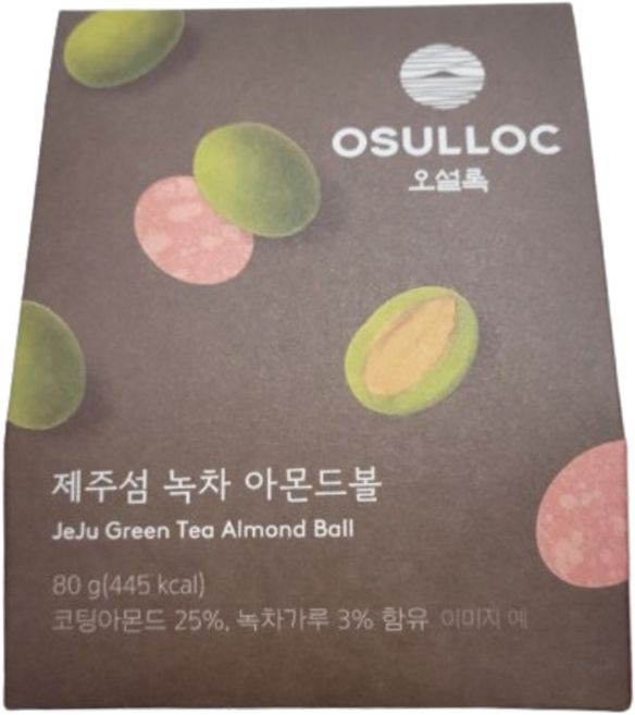 오설록 제주섬 녹차 아몬드볼, 80g, 7개