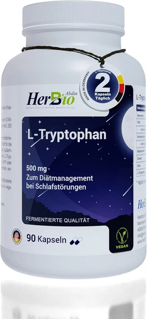 허브바이오 트립토판 500mg 90캡슐 독일산, 1개, 90정 - 쿠팡