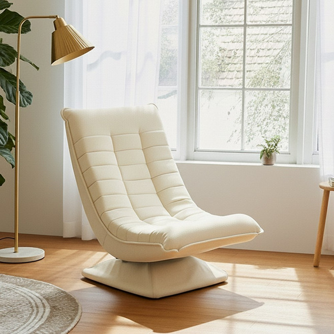 회전 1인 소파 각도조절 리클라이너 쇼파 안락의자, 아이보리