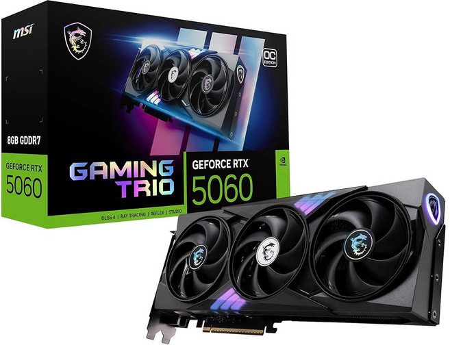 MSI GeForce RTX 5060 8G GAMING TRIO OC 그래픽 보드 VD9201, 상세페이지 참조