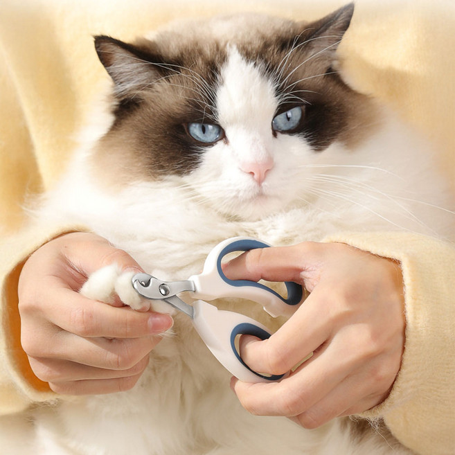 미즈코스 안전한 고양이 발톱 깎이 반려동물 미용 위생 네일 관리, 블루, 1개