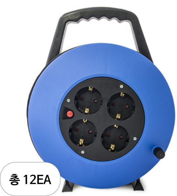 세이즈 X1 1.5SQ 4구 케이스형 케이블릴 블루 SEISE-HJR-2A, 10m, 세이즈 4구 전기 코드릴 10M, 12개
