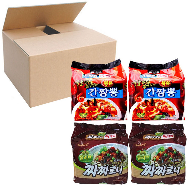 삼양 볶음간짬뽕 140g 5p x 2팩 + 짜짜로니 140g 5p x 2팩, 20개