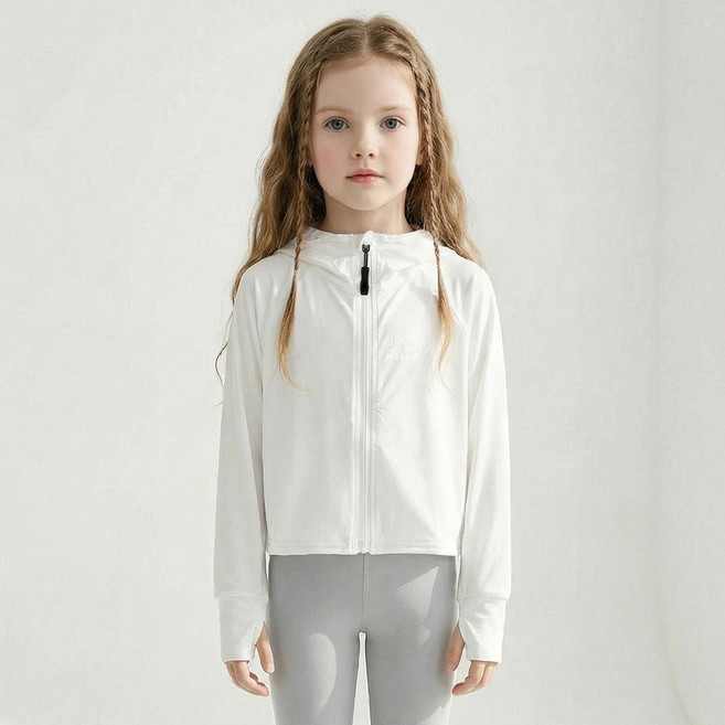 알앤엘 아동용 자외선차단 냉감 바람막이 호루라기 지퍼 핑거홀 여름점퍼 UV차단