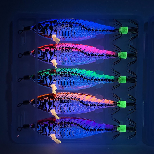 써모랩 씨넥스(SEANEX) 쪼꼬미 에기 (갑오징어 주꾸미 문어 한치 낙지 낚시용 에기), JR23_25년 UV크리스탈 그린(5개), 1세트, 5.3g