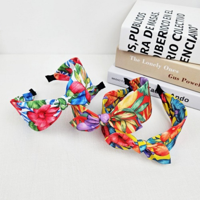 무이토린다 하와이안 플라워 리본 반다나 헤어밴드