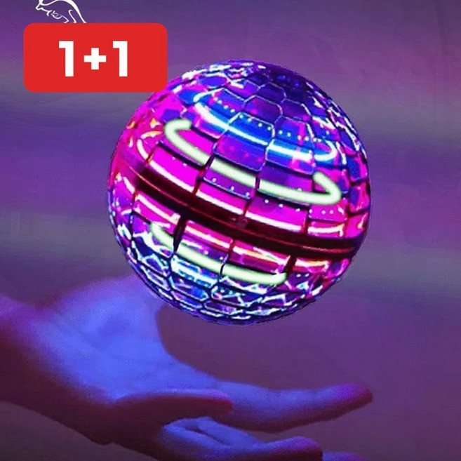 LED 플라잉볼 UFO 미니 드론 장난감 부메랑 리턴 비행 공, 1개, one 01.레인보우 리턴볼-블루