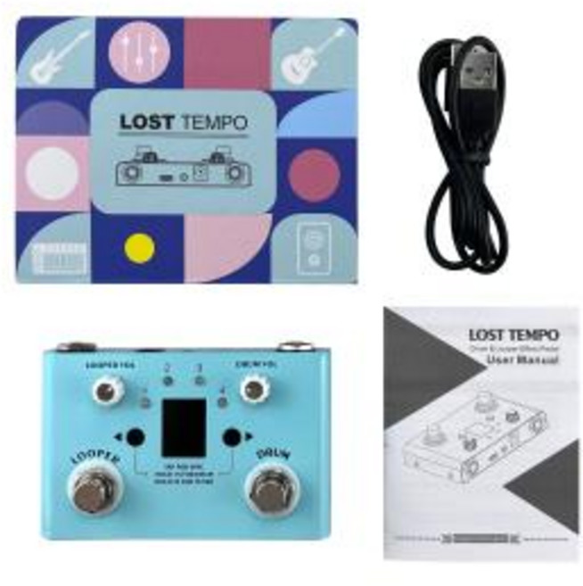 로스트 템포 V2 드럼 머신 기타 이펙트 페달 루퍼 이펙터 30 11 분 레코딩 시간 고정밀 튜너, 1개