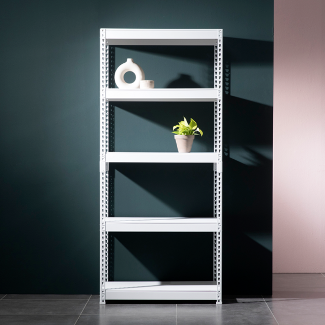 스피드랙 조립식 철제 앵글 선반 5단, 화이트