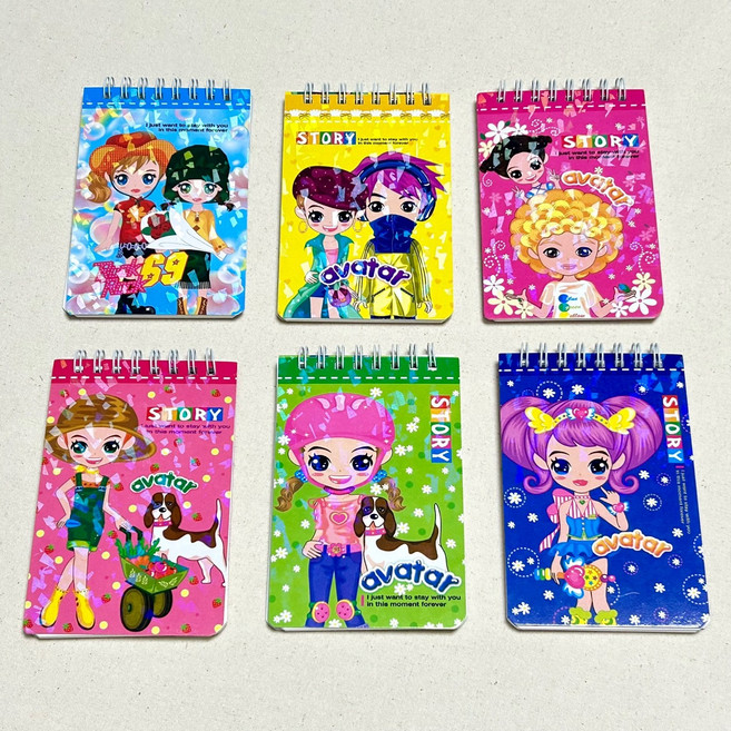 고전문구 블링블링 홀로그램 아바타 스프링 수첩, B